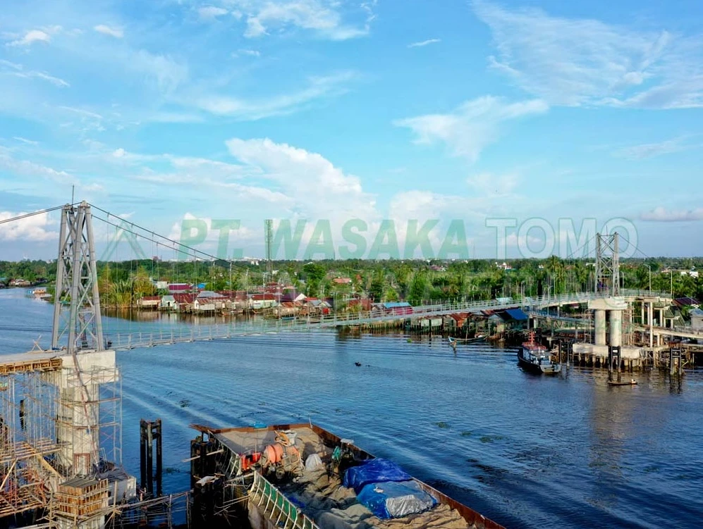 Proyek Pembangunan Jembatan Gantung 100 Meter Antasan Bromo - Rangka Jembatan - Wasaka Tomo Engineering